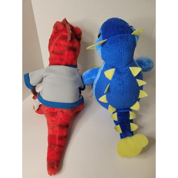 Build-A-Bear Workshop Red T-Rex Dinosaur and Blue Dragon Plush Stuffed Animals - Picture 6 of 10